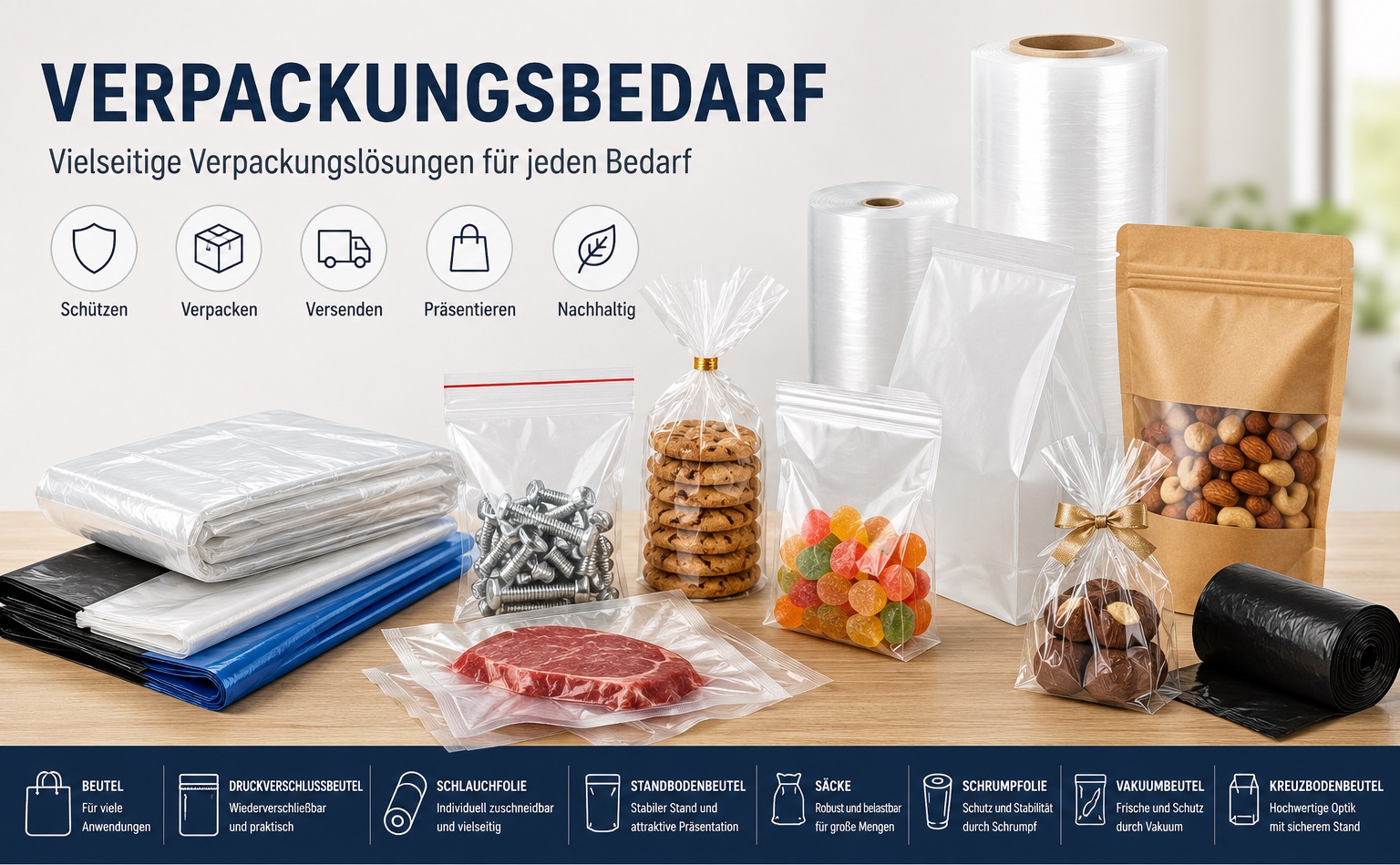 Das Bild zeigt eine �bersicht von Verpackungen, die im Shop erh�ltlich sind