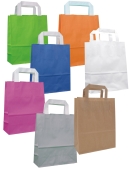 Papiertragetaschen in braun, wei� oder farbig in verschiedenen Gr��en