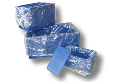 Seitenfaltens�cke aus LDPE, geeignet f�r Kisten, 415 + 315 x 650mm, 34my stark 500 St�ck im Karton