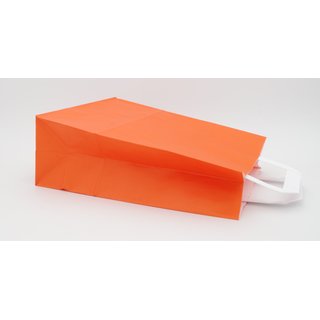 Verstrkte orange Papiertragetaschen glatt und unbedruckt mit Innenflachhenkel aus Papier MAXI 32+12x40cm. (B + T x H) 250 Stck